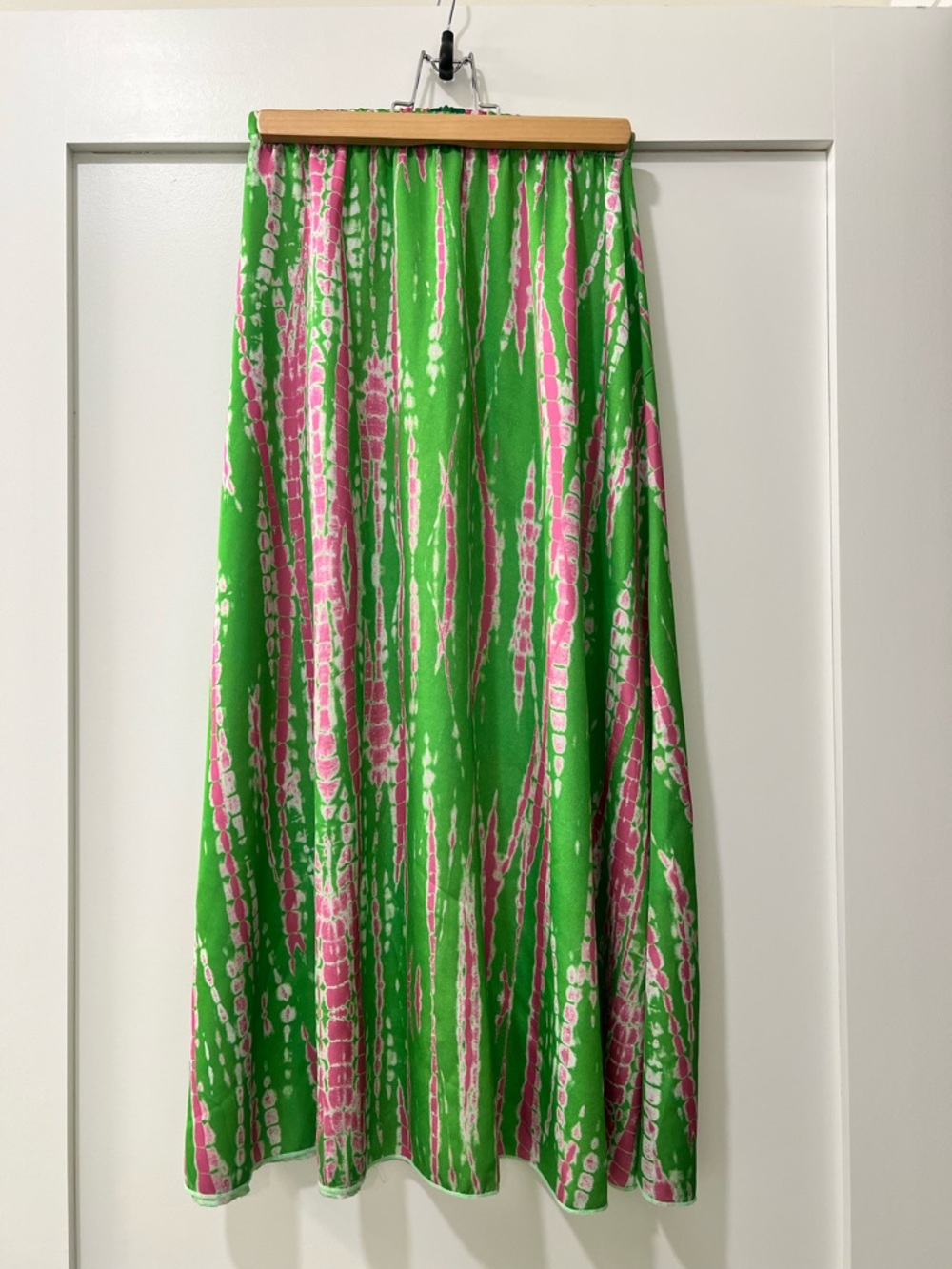 Green and Pink Maxi Skirt